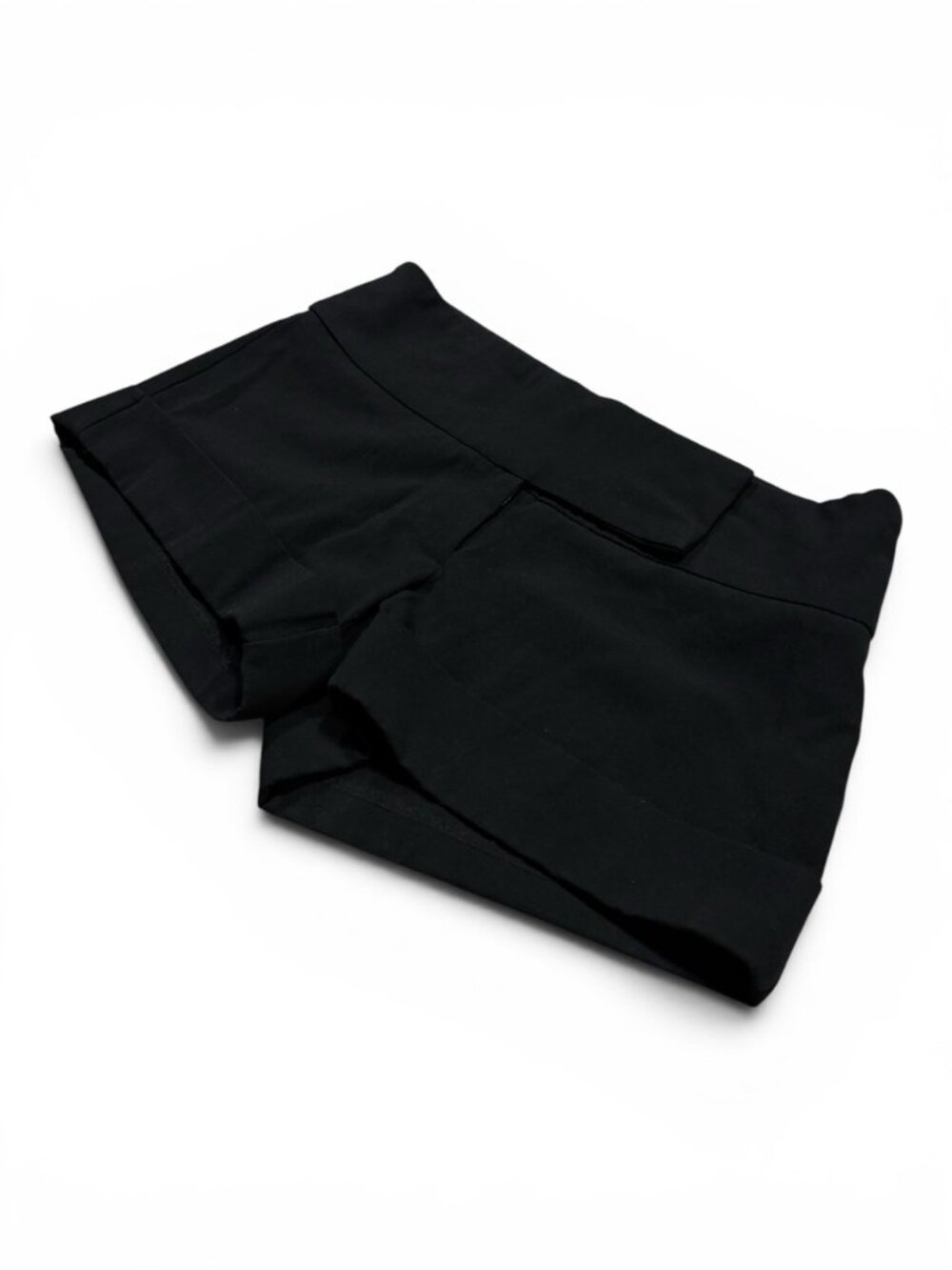 Vintage Y2K Flourish Black Low Rise Cuffed Dress Shorts Size 3